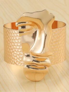 Cuff gold color face bracelet